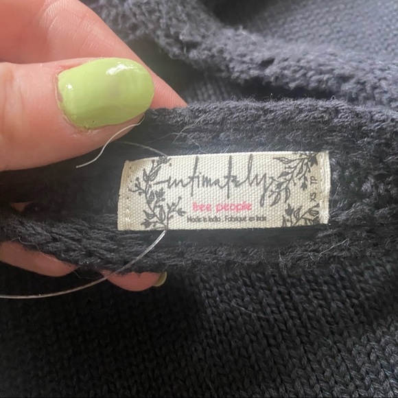 NWT Sz XS Free People Intimately Black Knockout Swit Slip Knit Mini Dress - Picture 6 of 6